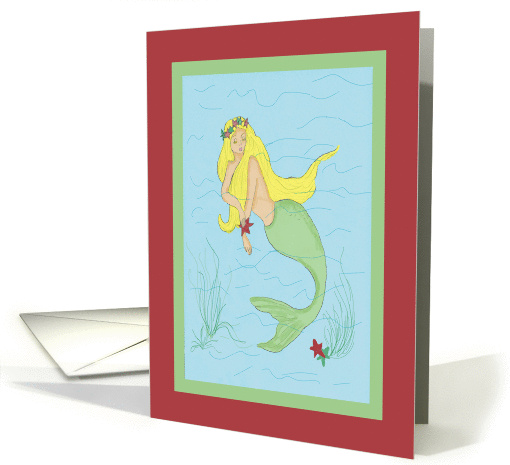 Mermaid Christmas Retro card (401832)