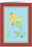 Mermaid Christmas Retro card