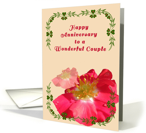 Wedding Anniversary with Wild Red Roses card (408322)