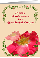 Wedding Anniversary with Wild Red Roses card