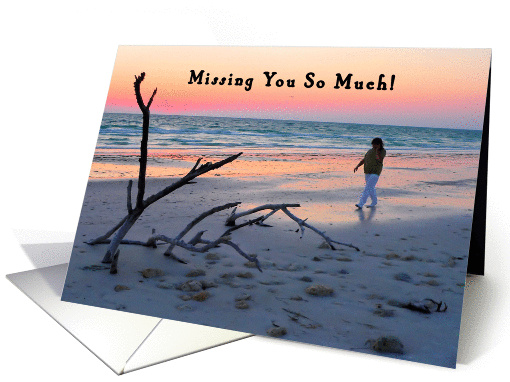 Missing you, Sunset Beach and Driftwood card (425859)