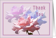 Thank you, Pink Blue & Lavender Roses, Moved card