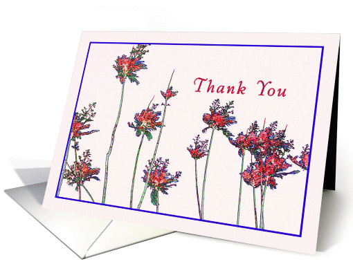 Thank you for Gift, Stems of Red Flowers card (497544)