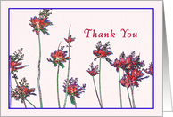 Thank you for Gift, Stems of Red Flowers card