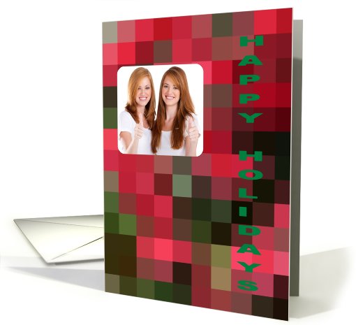 Happy Holidays, Personal Photo Insert Card Multi Plaid card (530813)