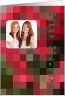 Happy Holidays, Personal Photo Insert Card Multi Plaid card