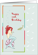 Birthday Mermaid for 11 Year Old Girl card