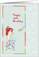 Birthday Mermaid for 13 yr old card