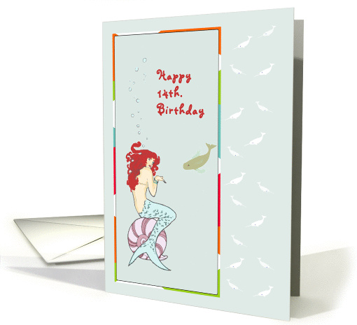 Birthday Mermaid for 14th year card (563239)