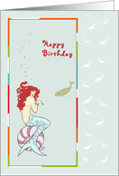 Birthday Mermaid for Co-Worker card