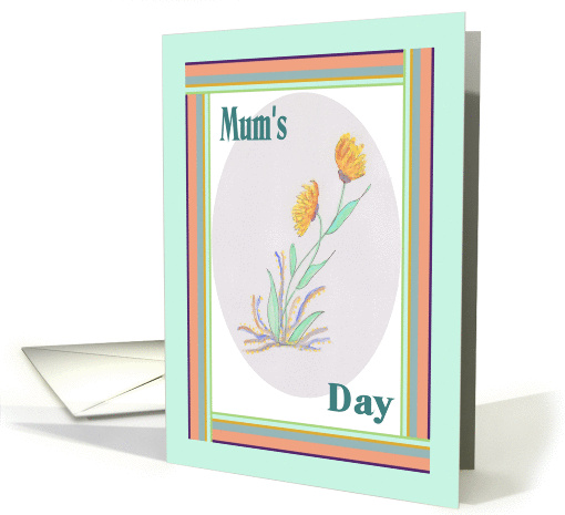 Mum's Day, Gold Hand Drawn Flowers card (582818)