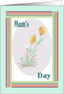 Mum’s Day, Gold Hand Drawn Flowers card