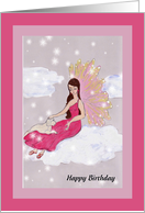 Birthday Wishes for Daughter Young Lady with Fairy Wings & Puppy card