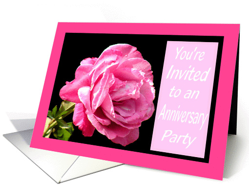 Anniversary Party (50th) for Aunt and Uncle, Large Pink Rose card