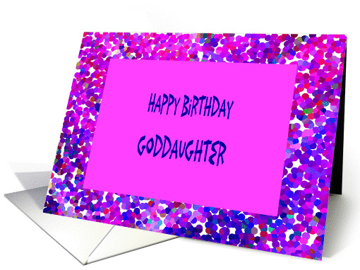 Birthday for Goddaughter, Hot Pink and Blue Digital Design card
