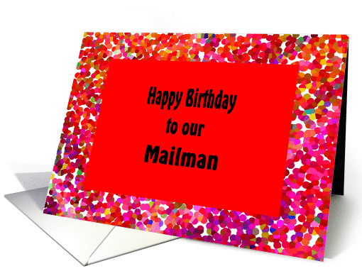 Birthday for Mailman, Bright Red and Cheerful Digital Design card