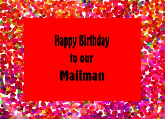 Birthday for Mailman, Bright Red and Cheerful Digital Design