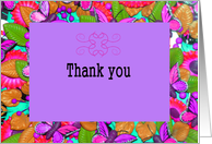 Thank You, Baby Shower Gift, Butterfly Design in Purples card