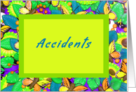 Get Well from Car Accident, Colorful Green Digital Design card