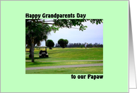 Grandparents Day for Papaw, Golfing Scene in Green card