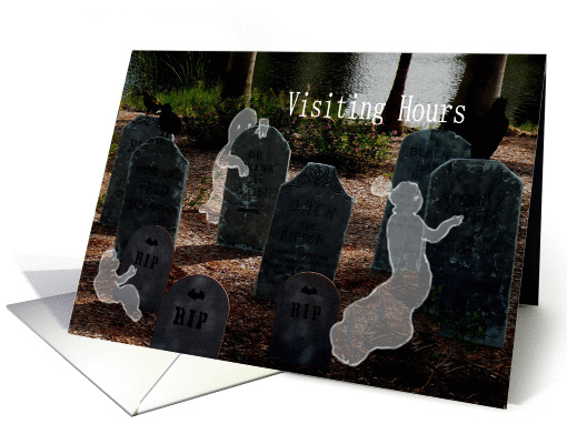 Halloween with Ghosts and a Graveyard card (694802)