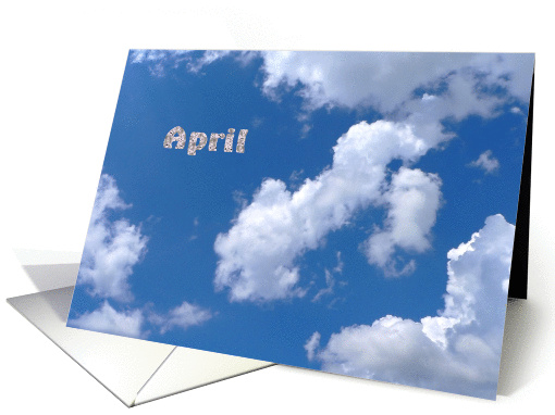 April Birthday, Blue Sky and Clouds card (713173)