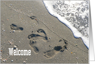 Welcome to Family, Sand with Footprints and Water card
