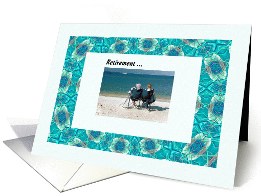 Retirement, Image Man/Woman Relaxing on Beach card (820397)