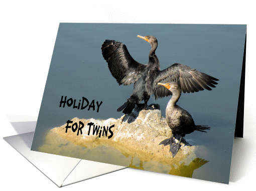 Holiday for Twins, Twin Cormorants in Nature card (821171)