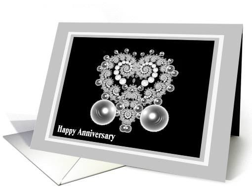 Happy Anniversary, Computer Designed Lacy Heart for Friends card