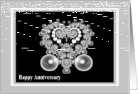 Happy Anniversary, Computer Designed Lacy Heart card