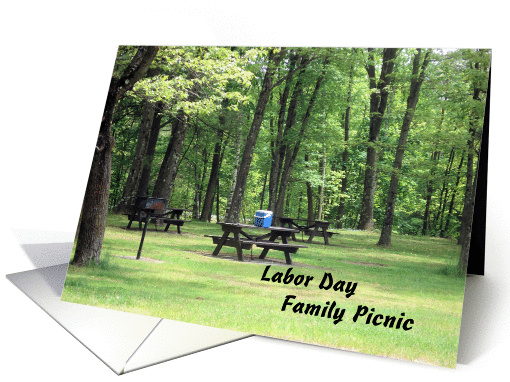 Family Picnic in the Woods Invitation for Labor Day card (848463)