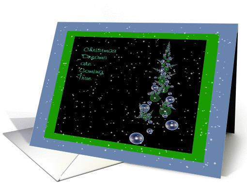 Christmas, Blue and Green with Digitally Designed Tree card (854481)