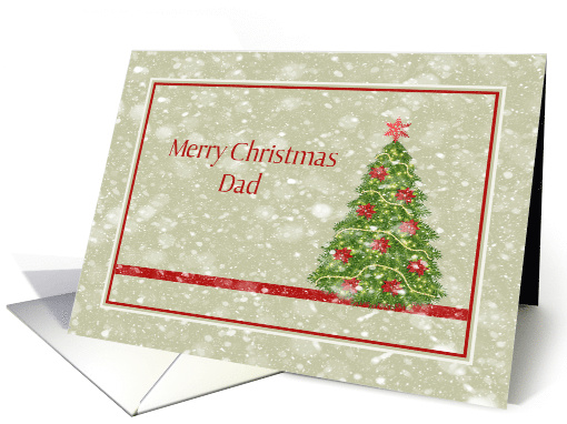 Christmas for Dad, Red and Green Digital Christmas Tree card (857034)