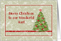 Christmas for Aunt, Tree and Snow card