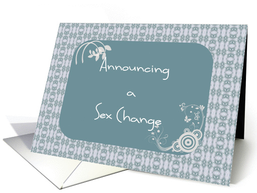 Sex Change Announcement, Teal Digital Design card (858886)