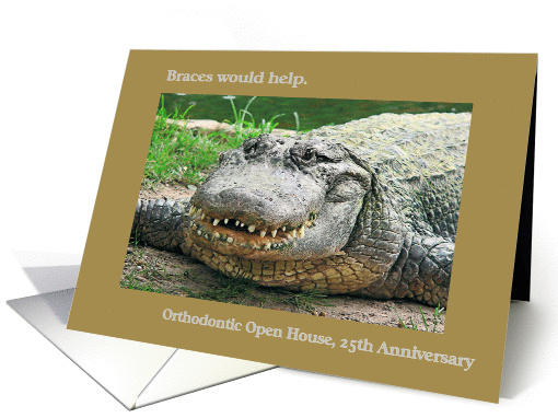 Orthodontic Open House, Crocodile Smiling card (861404)