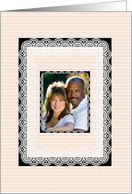 Wedding Vows Renewed, Photo Card with a Lacy Digital Design card