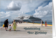 Birthday Card, Cruising, Two Ships at Port card