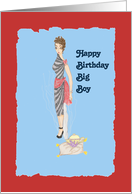 Birthday for Him, Genie coming out of a Lantern card