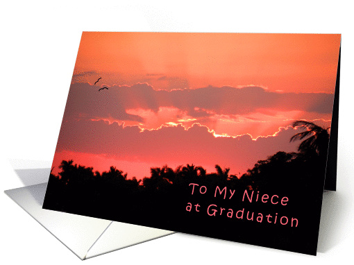 Graduation Card for Niece with Peach Sunset card (915305)