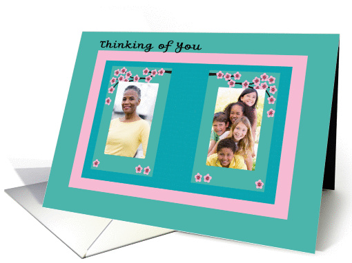 Thinking of You, Add your Own Double Photos, Blank card (925447)