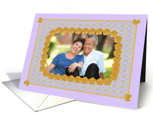 Grandparents Day Add your Photo in Lavender & Gold card (939118)