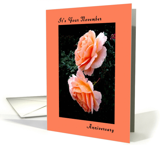 November Anniversary with Peach Lillies. card (939524)
