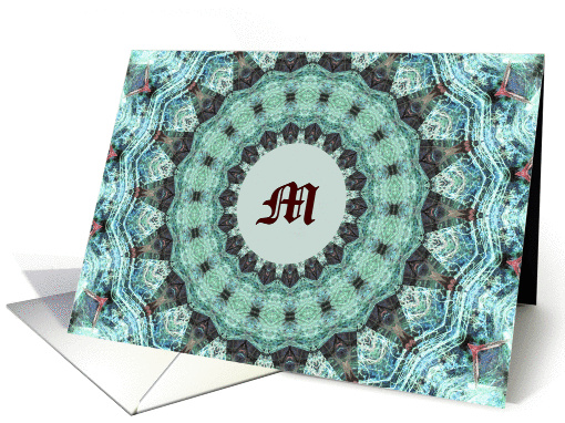 Blank Monogram Letter M in a Green Digital Design card (941601)