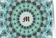 Blank Monogram Letter M in a Green Digital Design card