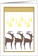 Christmas Card for Triplets with 3 Reindeer card