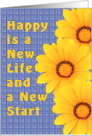 Congratulations on Retirement with Yellow Flowers & Blue/White Polka Dots card