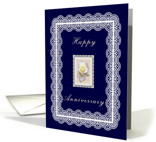 Flowers and Lace Anniversary Card for Cousin & Wife. card (950480)