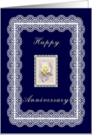 Flowers and Lace Anniversary Card for Cousin & Wife. card
